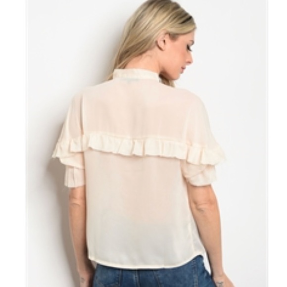 Jenna Cream Chiffon Ruffle - Picture 5 of 6